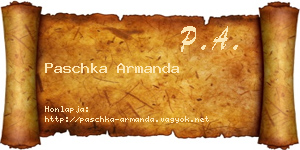 Paschka Armanda névjegykártya
